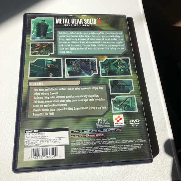 Metal Gear Solid 2: Sons of Liberty  (Sony PlayStation 2) CIB Tested - Picture 5 of 6